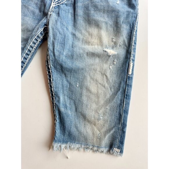 TRUE RELIGION Ricky Cut-Off Super Tee Cotton Denim Bermuda Shorts, Size 28 - Picture 6 of 16